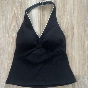Lands End Swim ribbed material Tankini halter Top Size 10